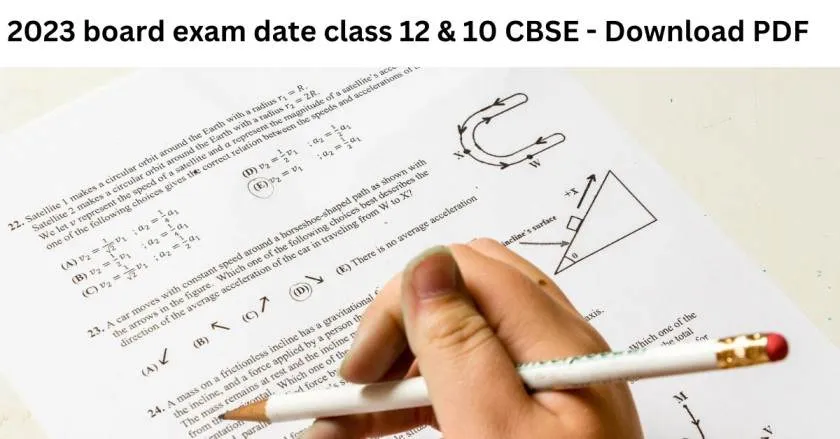 board exam date class 12 & 10 CBSE